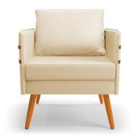 Kit 01 Namoradeira E 02 Poltronas Corino Castanho Bege - 6