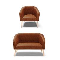 Kit 01 Namoradeira 02Lug E 01 Poltrona Stella Natural Nozes - 2