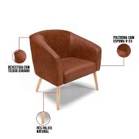 Kit 01 Namoradeira 02Lug E 01 Poltrona Stella Natural Nozes - 5