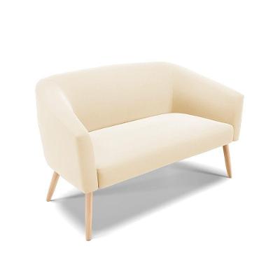 Namoradeira 02 Lugares Stella Suede Bege Natural - D'Rossi