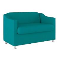 Sofá Namoradeira 2 Lugares Tilla Sala De Espera Suede Cor:azul Turquesa - 1