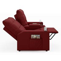 Poltrona Reclinável Para Cinema Parma 2 Lugares Baú Usb Veludo Vermelho Fh1 - D'rossi - 7