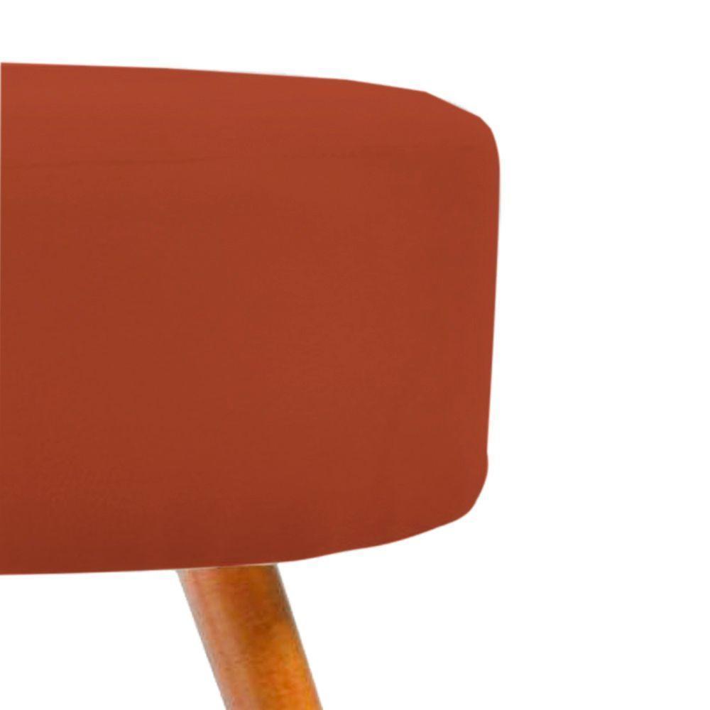 Puf, Puff Para Sala Redondo Pé Palito Suede Cor Terracota - 3