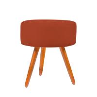 Puf, Puff Para Sala Redondo Pé Palito Suede Cor Terracota - 1