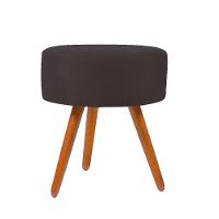 Puff Redondo Suede Cores A Escolha Pes Palito cinza - 1