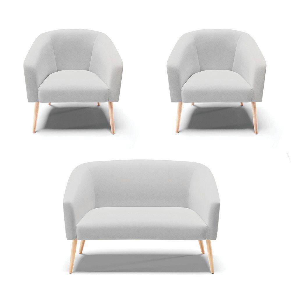 Kit 01 Namoradeira 02 Lugares E 02 Poltronas A05 Cinza - 1