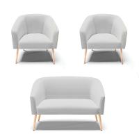 Kit 01 Namoradeira 02 Lugares E 02 Poltronas A05 Cinza - 1