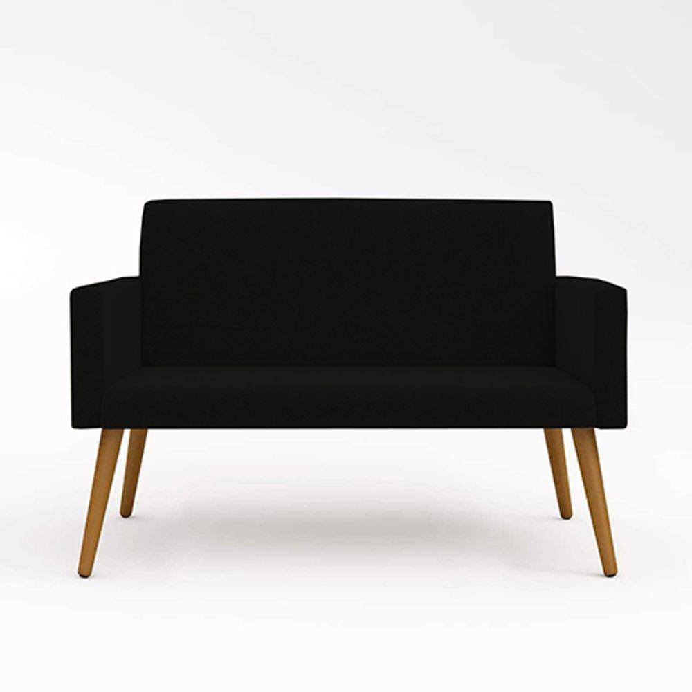 Sofá Namoradeira 2 Lugares - Balaqui Decor Preto - 4