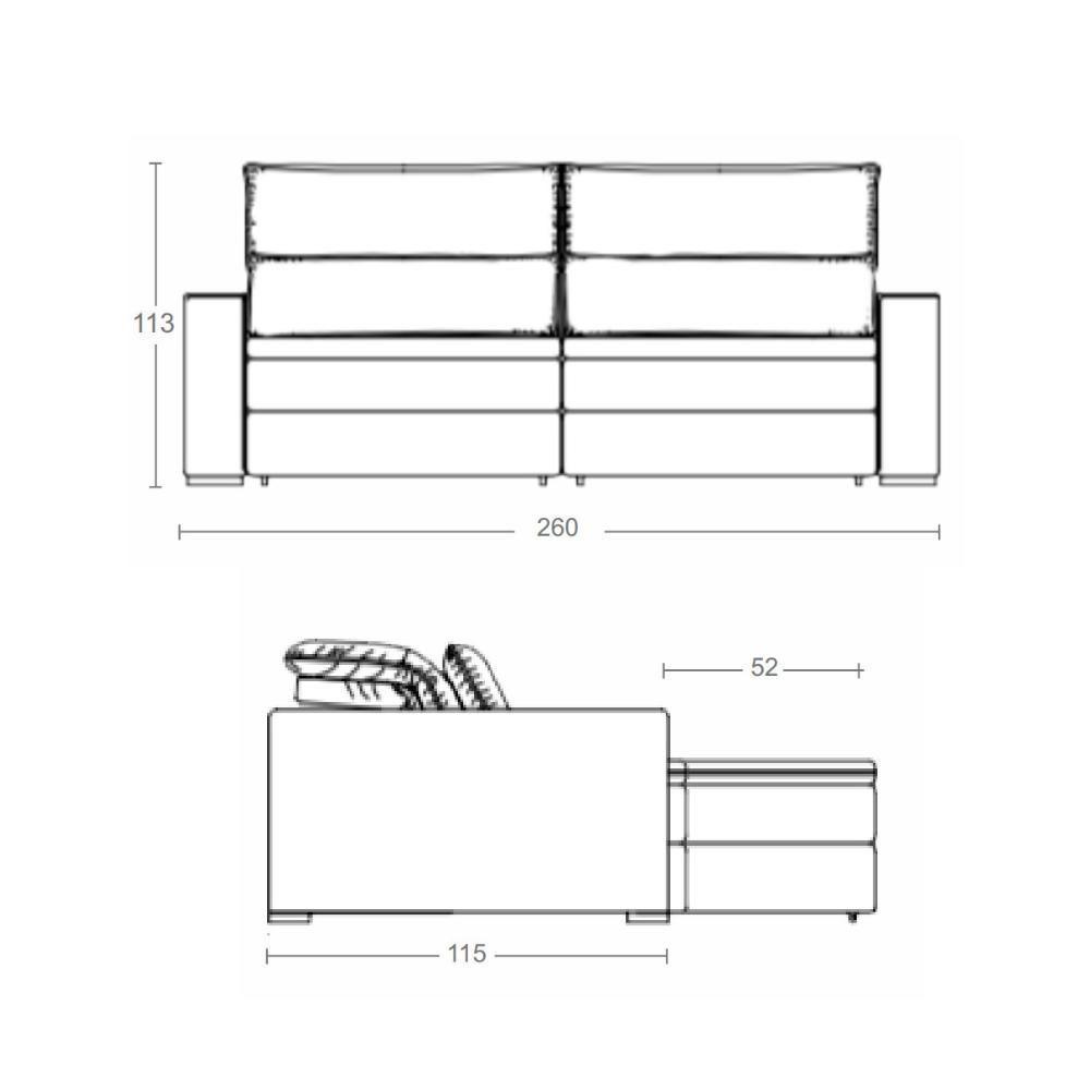 Sofá 4 Lugares Retrátil E Reclinável 260cm Multimóveis Cr45242 Castor Castor - 2