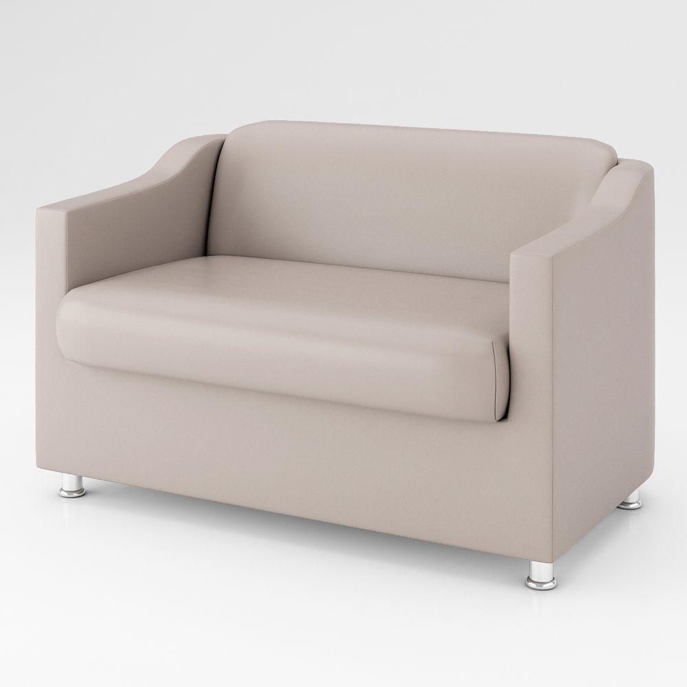 Sofá 2 Lugares Luxo Confortável Sala De Espera Bege - 5