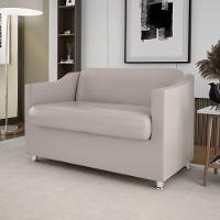 Sofá 2 Lugares Luxo Confortável Sala De Espera Bege - 1