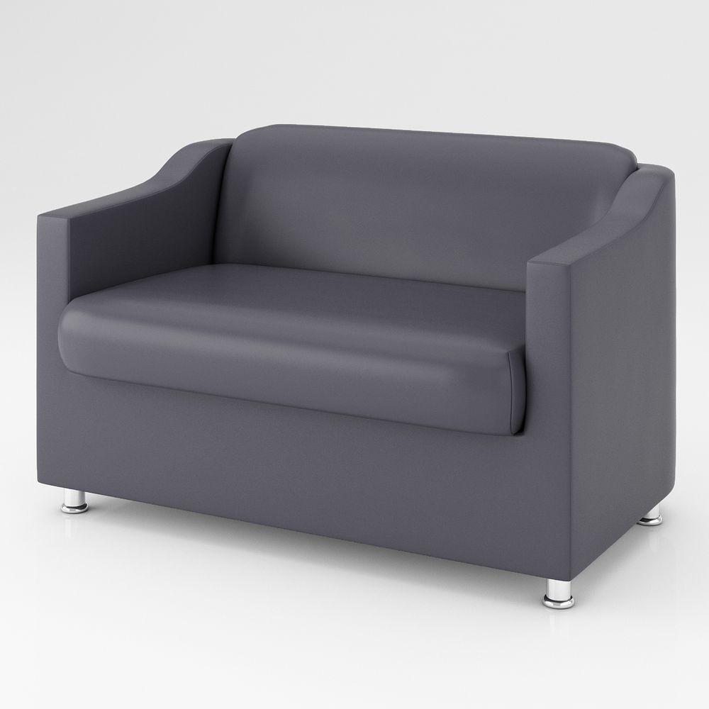 Sofá 2 Lugares Luxo Confortável Sala De Espera Cinza - 4