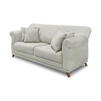 Sofá 160cm 2 Lugares Com 4 Almofadas Veludo Prata - 1