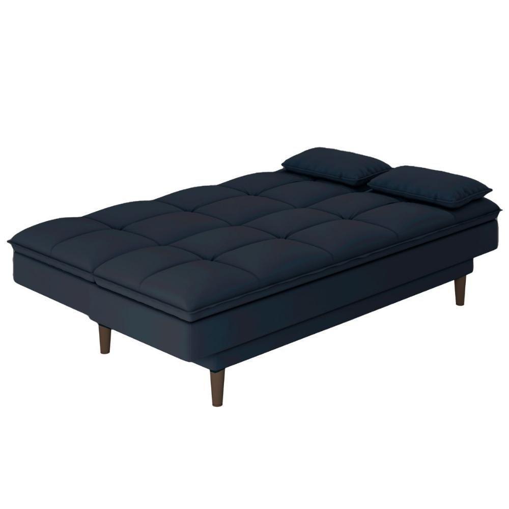 Sofá Cama Reclinável Com 2 Almofadas Inclusas Multimóveis Cr45238 Azul Azul - 2