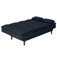 Sofá Cama Reclinável Com 2 Almofadas Inclusas Multimóveis Cr45238 Azul Azul - 2