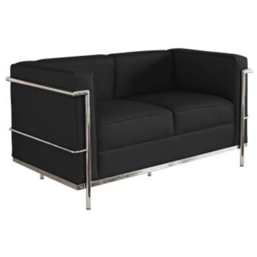 Sofá Le Corbusier Masculino LC 1 Lugar Inox Revestido em Couro Ecológico.  - 2