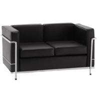 Sofá Le Corbusier Masculino LC 1 Lugar Inox Revestido em Couro Ecológico.  - 1