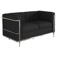 Sofá Le Corbusier Masculino LC 1 Lugar Inox Revestido em Couro Ecológico.  - 2