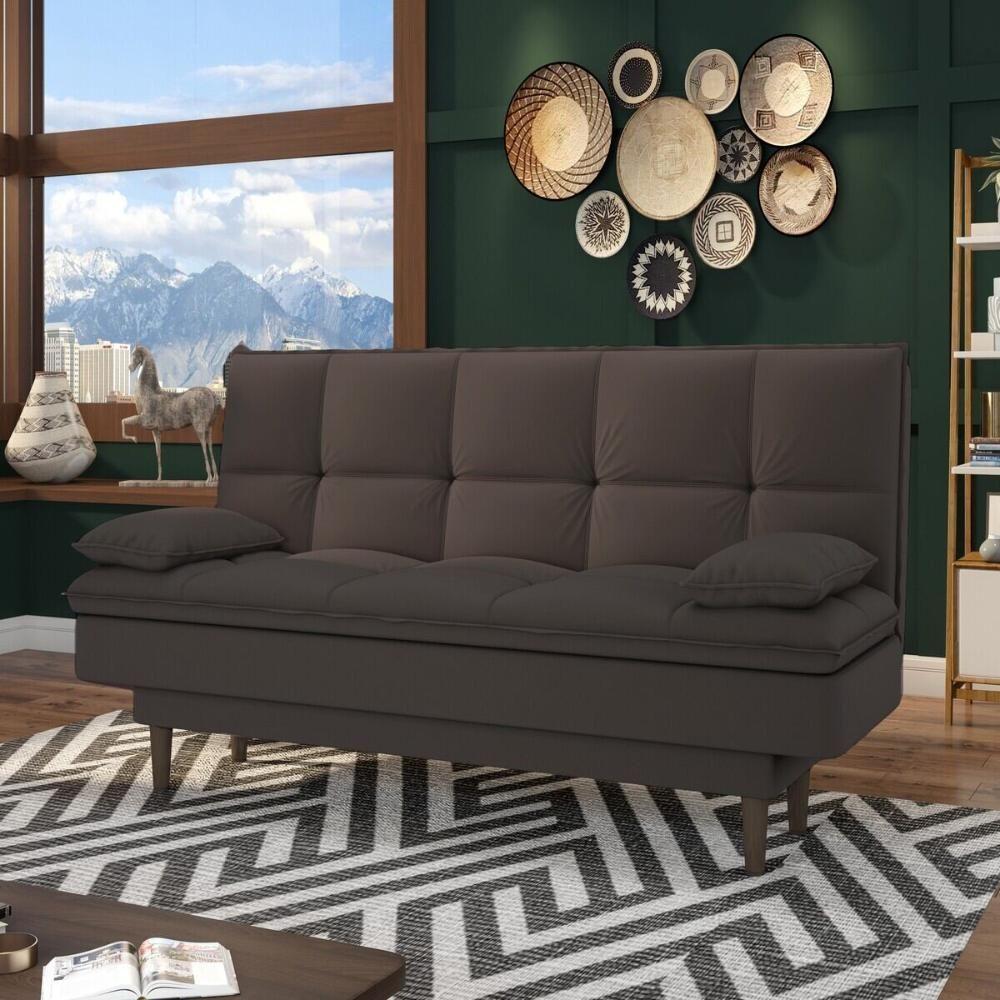 Sofá Cama Reclinável Com 2 Almofadas Inclusas Multimóveis Cr45238 Marrom Marrom - 5