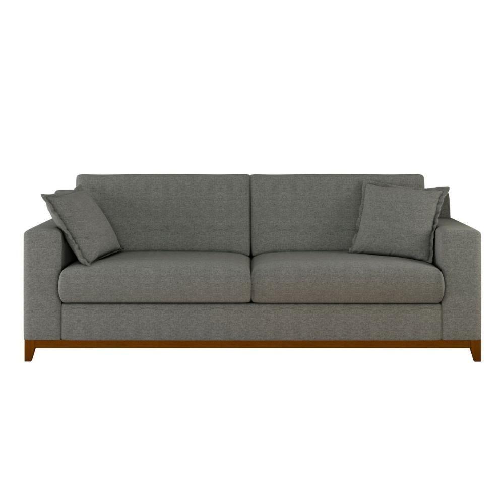 Sofá 3 Lugares Com 2 Almofadas Inclusas Multimóveis Cr45240 Cinza Cinza - 2