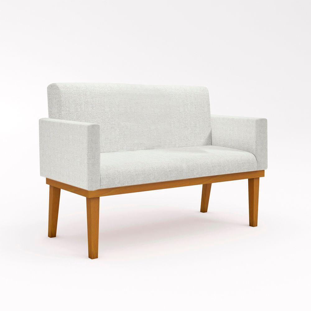 Sofá Namoradeira Com Base Reforçada Luxo Em Linho Linho Bege - 1