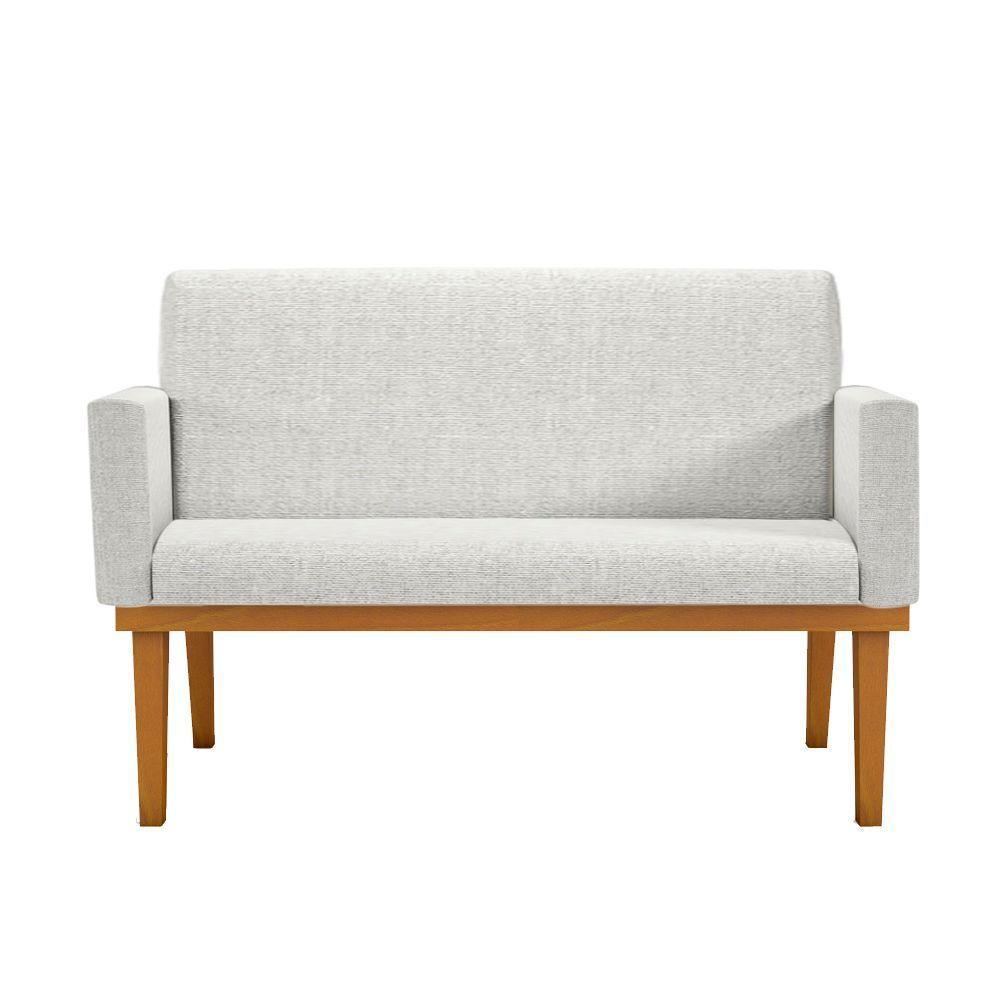 Sofá Namoradeira Com Base Reforçada Luxo Em Linho Linho Bege - 4