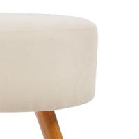 Puff Puf Banqueta Redondo Suede Pés Palito bege - 3