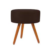 Puff Redondo Suede Cores A Escolha Pes Palito marrom - 1