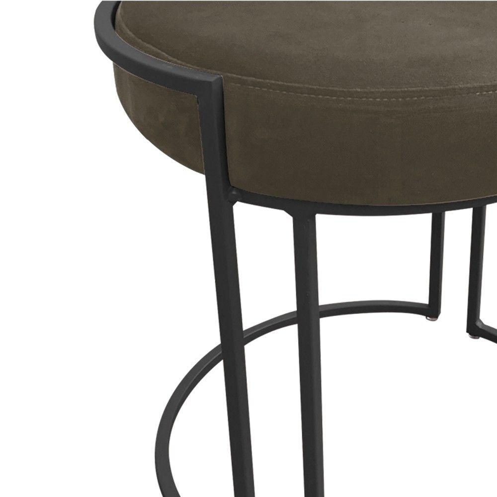 Kit 02 Puff Love Suede Base Preto Marrom Rato - 4