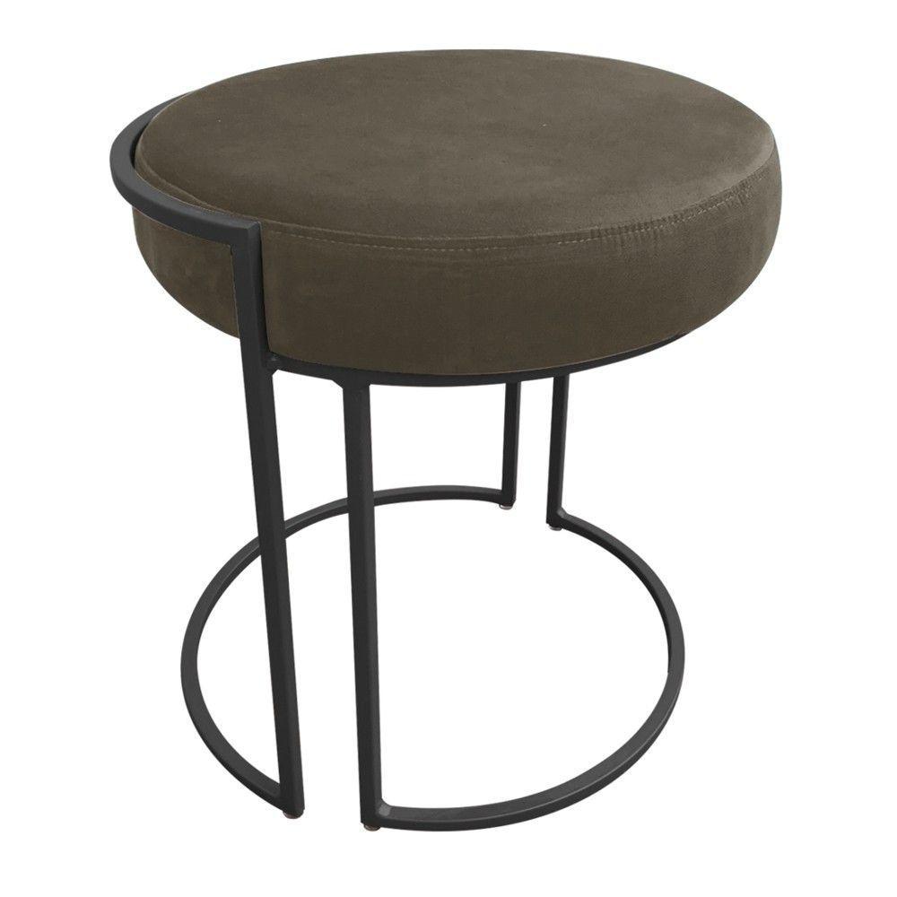 Kit 02 Puff Love Suede Base Preto Marrom Rato - 6