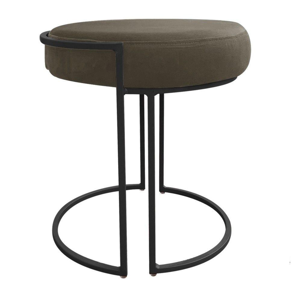 Kit 02 Puff Love Suede Base Preto Marrom Rato - 7