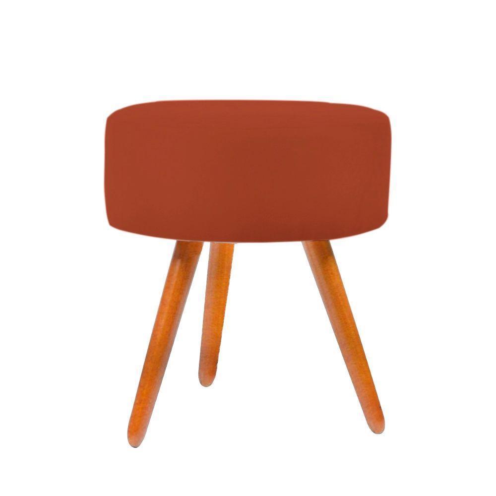 Puff Puf Banqueta Redondo Suede Pés Palito terracota - 1