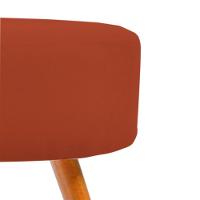 Puff Puf Banqueta Redondo Suede Pés Palito terracota - 3