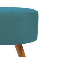 Puff Redondo Suede Cores A Escolha Pes Palito azul Turquesa - 3