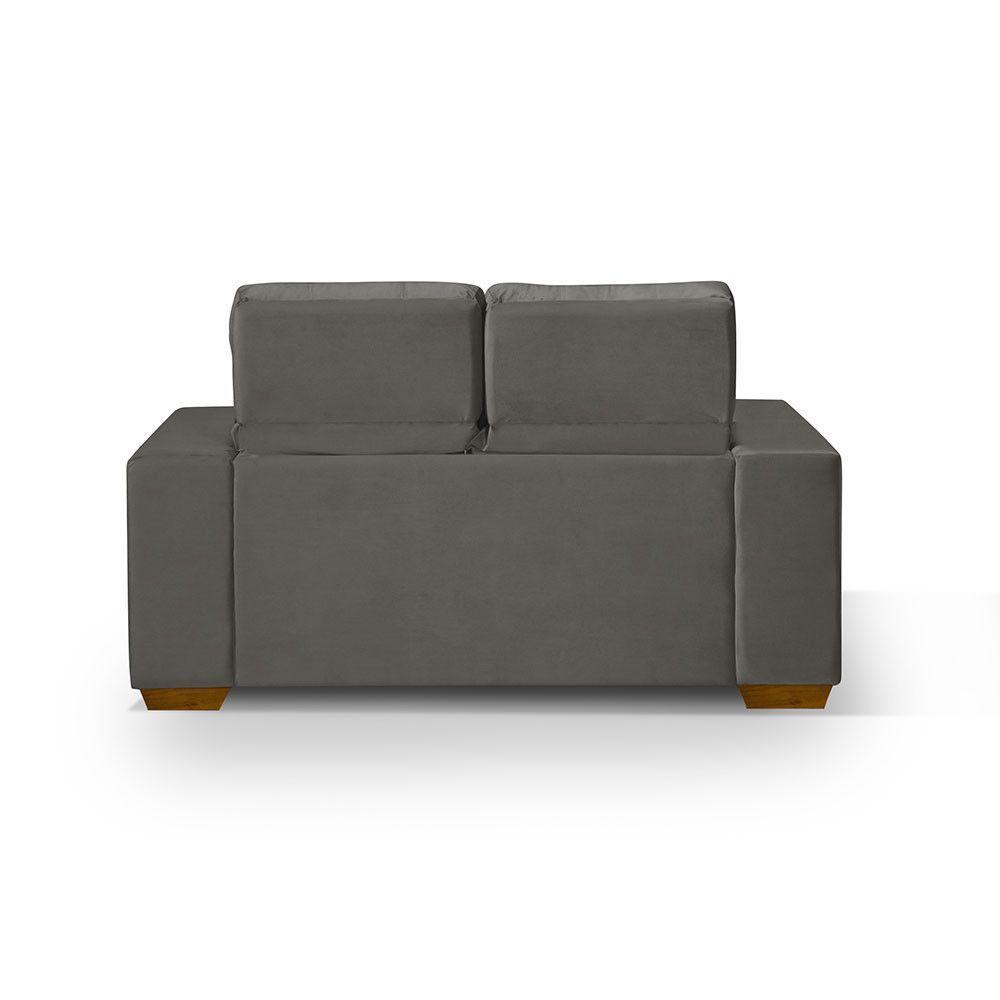 Sofá 2 Lugares 150cm Com Molas, Retrátil E Reclinável Cinza - 2