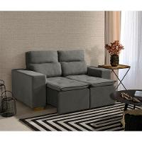 Sofá 2 Lugares 150cm Com Molas, Retrátil E Reclinável Cinza - 1