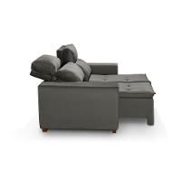 Sofá 2 Lugares 150cm Com Molas, Retrátil E Reclinável Cinza - 3