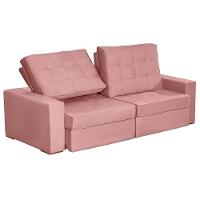 Sofá Modular 5 Lugares 2.50M Retrátil E Reclinável Rose