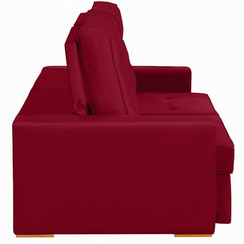 Sofá Modular 5 Lugares 2.50M Retrátil E Reclinável Vermelho - 3