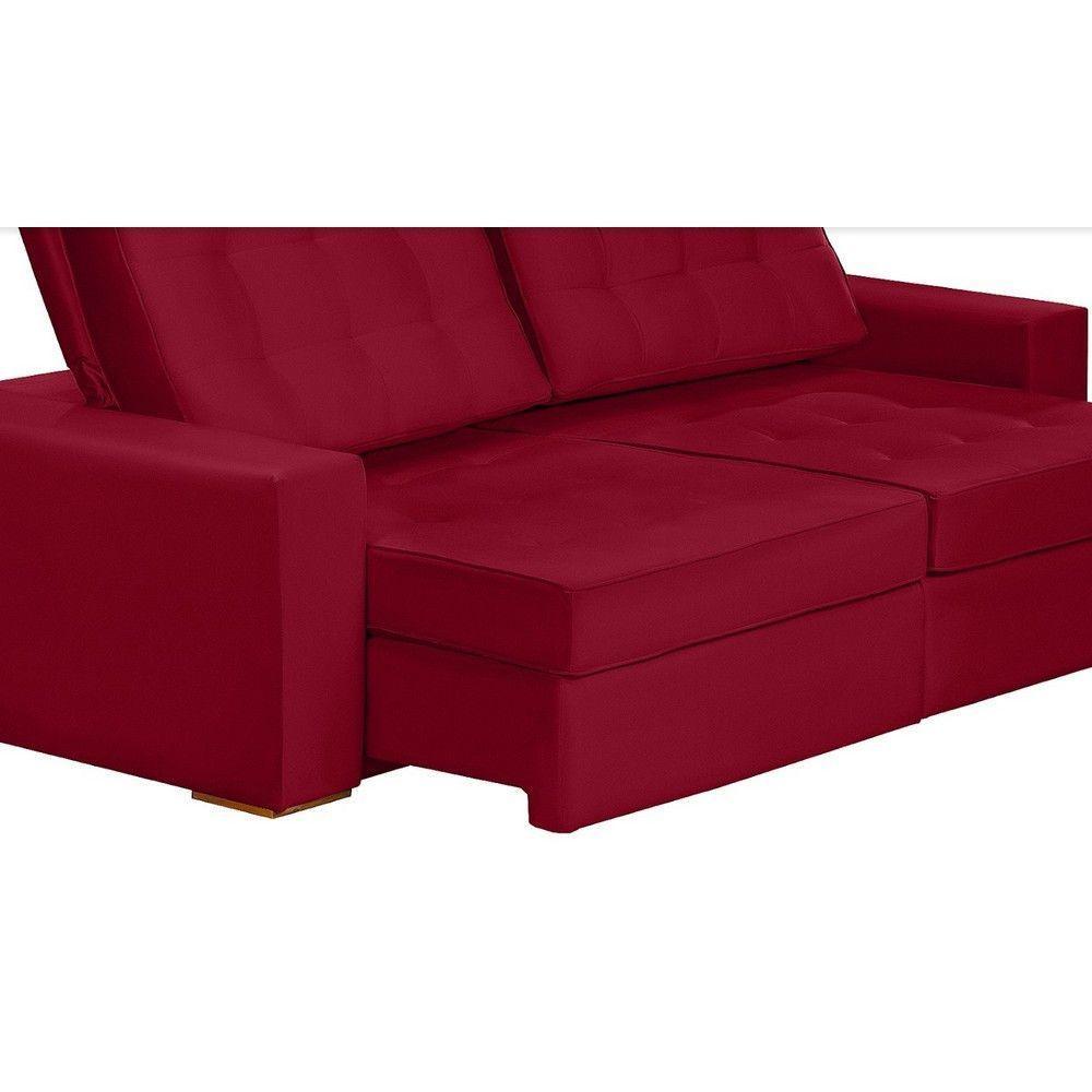 Sofá Modular 5 Lugares 2.50M Retrátil E Reclinável Vermelho - 6
