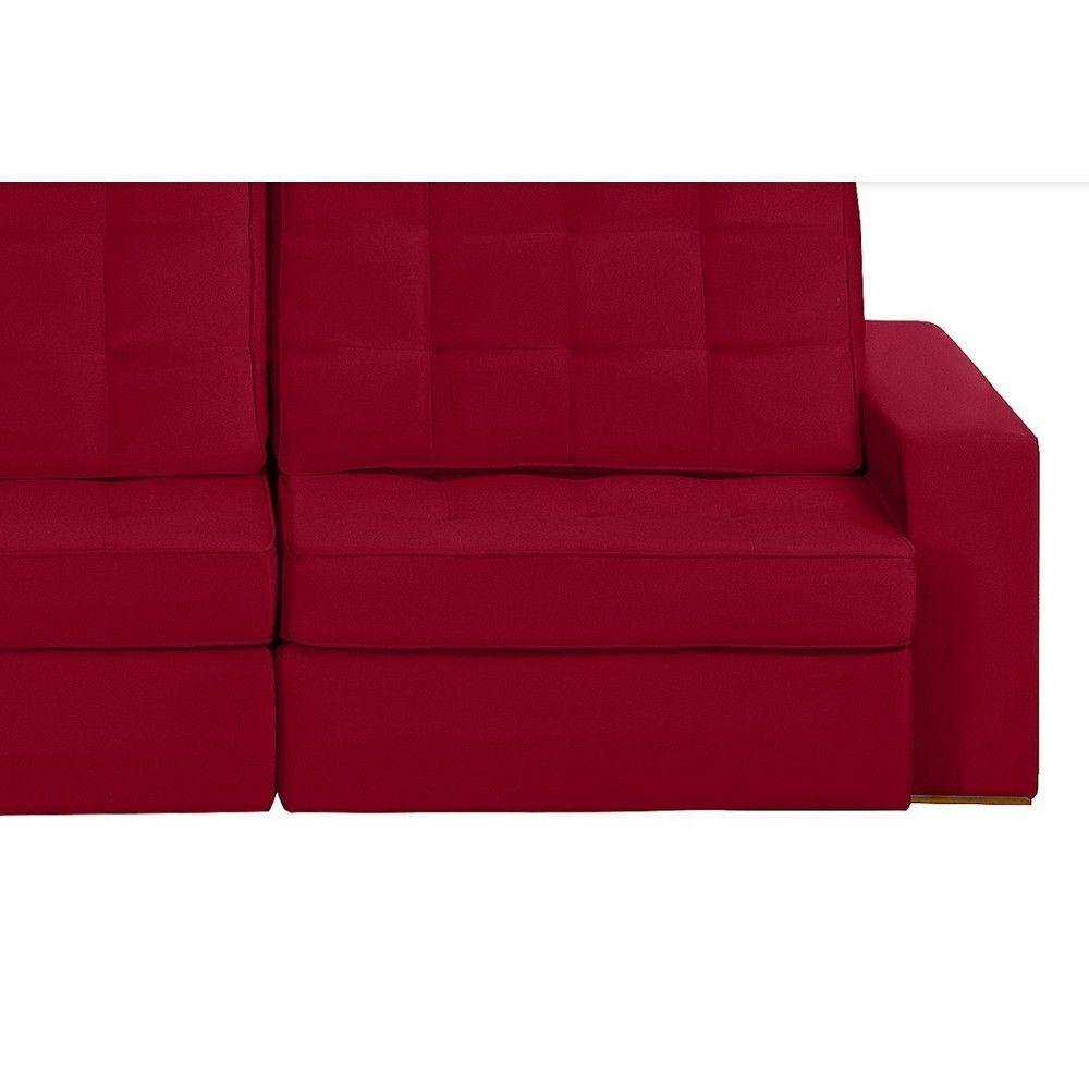Sofá Modular 5 Lugares 2.50M Retrátil E Reclinável Vermelho - 8