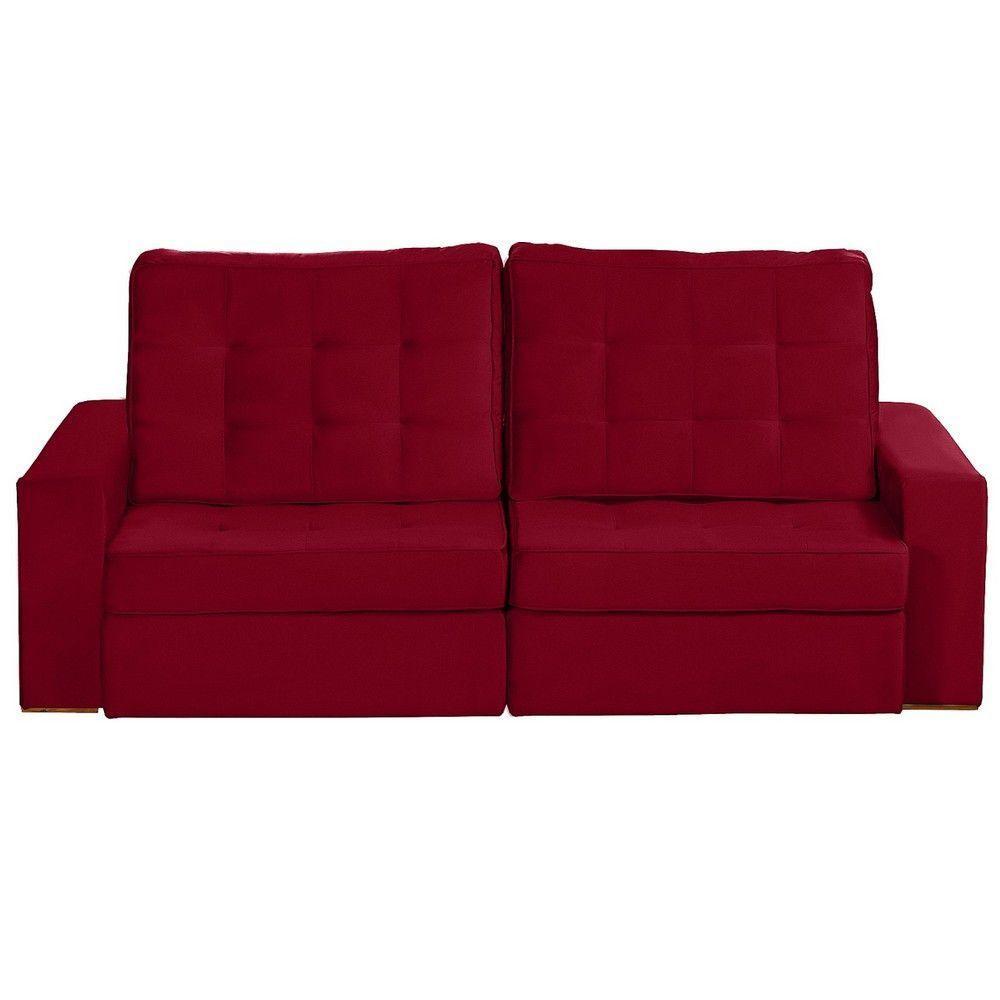 Sofá Modular 5 Lugares 2.50M Retrátil E Reclinável Vermelho - 10