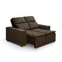 Sofá 2 Lugares 150cm Com Molas, Retrátil E Reclinável Marrom - 3