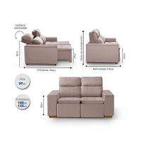 Sofá 2 Lugares 150cm Com Molas, Retrátil E Reclinável Rose