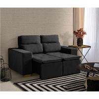 Sofá 2 Lugares 150cm Com Molas, Retrátil E Reclinável Preto - 1