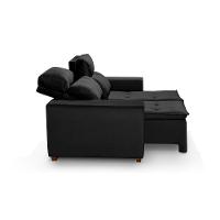 Sofá 2 Lugares 150cm Com Molas, Retrátil E Reclinável Preto - 2