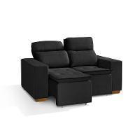 Sofá 2 Lugares 150cm Com Molas, Retrátil E Reclinável Preto - 5