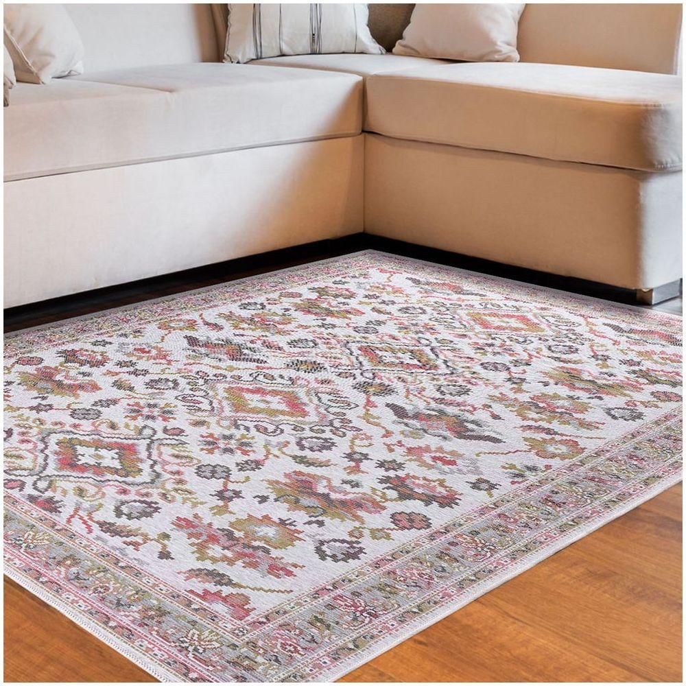 Tapete Sala/Quarto Funcional Medalhão 1,00 X 1,50  Titulo Cinza-51 - 1