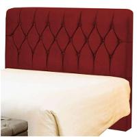 Cabeceira Casal Estofada Istambul Com Capitonê Vermelho - 2