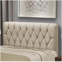 Cabeceira Casal Estofada Istambul Mônaco Com Capitonê Bege - 2